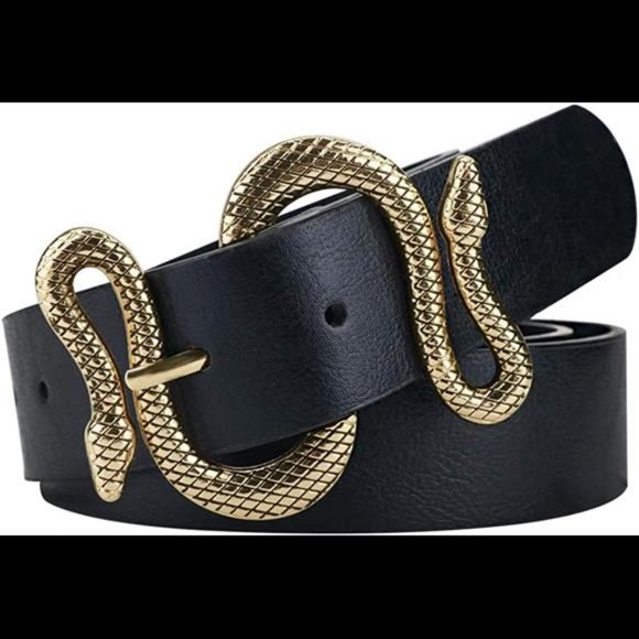 Belts for Women,Women Fashion Leather Belt for Dress with Snake Belt Buckle main image 4
